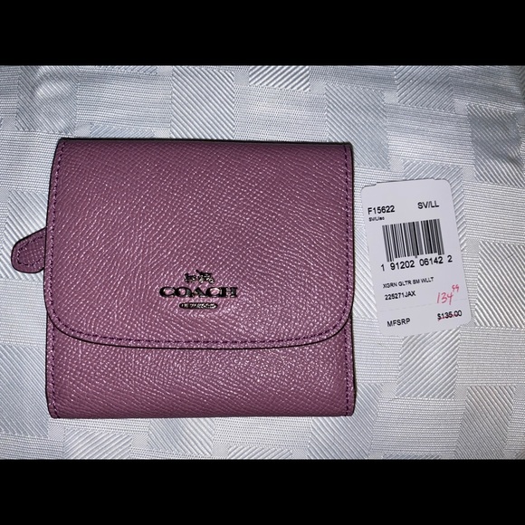 NWT Coach Small Wallet Glitter Crossgrain Leather